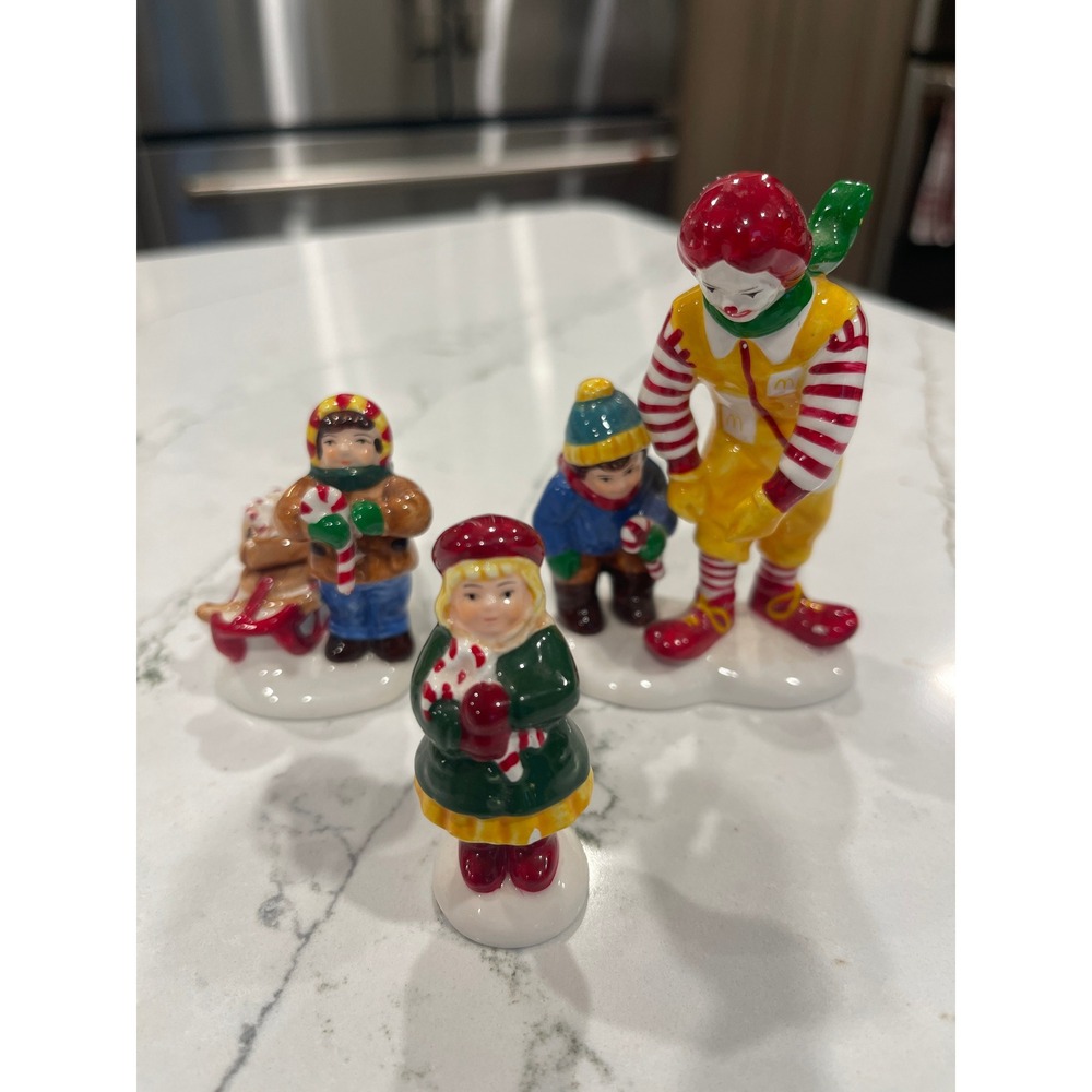 Deparment 56 McDonald's Christmas Figurines Ronald McDonald & Children Set of 3